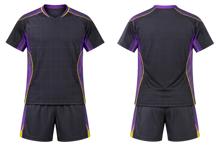 Front and back view of charcoal oversized tonal grid racket sports racket match kit