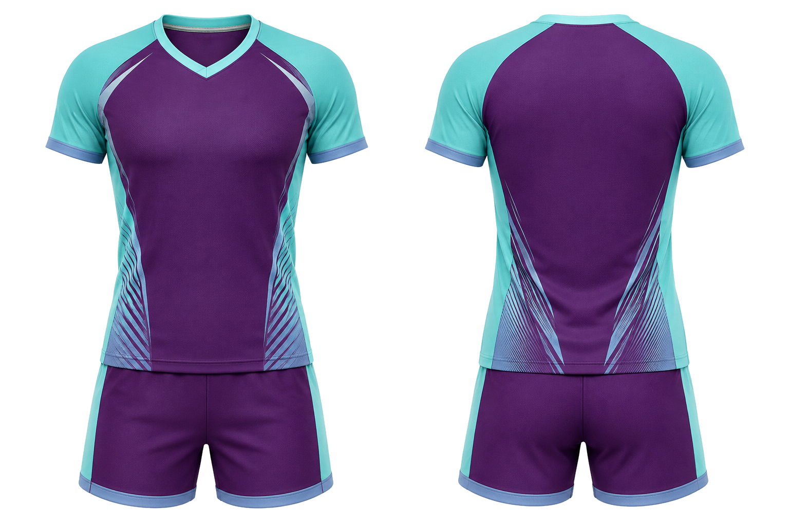 Plum Clean Split Body Color Architecture Volleyball Court Match Uniform combined front and back custom uniform design