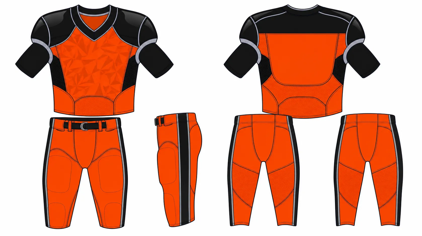 Orange Impact American Football kit design